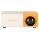 Kik Sp. z o. o. Sp. k. Mini projektor rzutnik przenośny LED TFT LCD 1920x1080 24-60" USB HDMI 12V biało-pomarańczowy