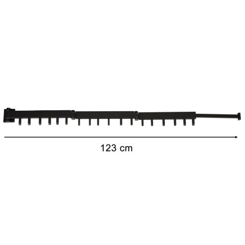 Suszarka na pranie wieszak ścienny naścienny składany teleskopowy czarny 18 haczyków 123cm Kik Sp. z o. o. Sp. k. Suszarka na pranie wieszak ścienny naścienny składany teleskopowy czarny 18 haczyków 123cm Kik Sp. z o. o. Sp. k.