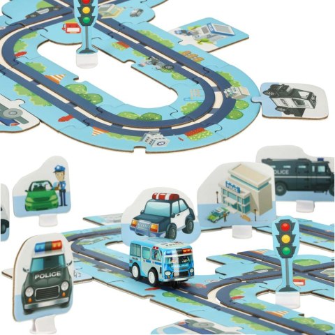 Tor samochodowy puzzle policja auto pojazd samochód znaki drogowe ulica miasto 47 elementów Kik Sp. z o. o. Sp. k. Tor samochodowy puzzle policja auto pojazd samochód znaki drogowe ulica miasto 47 elementów Kik Sp. z o. o. Sp. k.