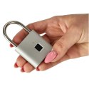 Zamek elektroniczny SMART kłódka inteligentna na odcisk palca stalowy karbon Kik Sp. z o. o. Sp. k.