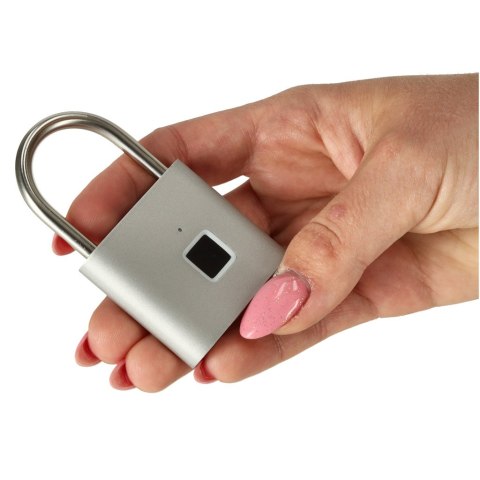 Zamek elektroniczny SMART kłódka inteligentna na odcisk palca stalowy karbon Kik Sp. z o. o. Sp. k. Zamek elektroniczny SMART kłódka inteligentna na odcisk palca stalowy karbon Kik Sp. z o. o. Sp. k.