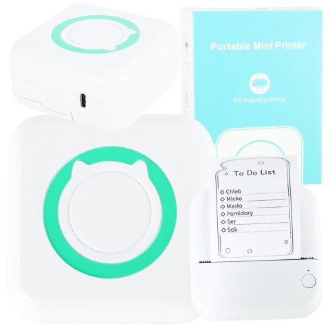 Kik Sp. z o. o. Sp. k. Drukarka mini termiczna do zdjęć notatek kieszonkowa bluetooth Kik Sp. z o. o. Sp. k. Drukarka mini termiczna do zdjęć notatek kieszonkowa bluetooth