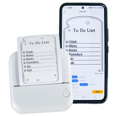 Kik Sp. z o. o. Sp. k. Drukarka mini termiczna do zdjęć notatek kieszonkowa bluetooth Kik Sp. z o. o. Sp. k. Drukarka mini termiczna do zdjęć notatek kieszonkowa bluetooth