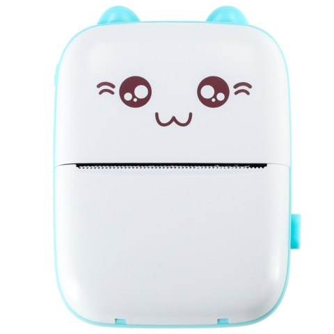 Kik Sp. z o. o. Sp. k. Drukotek drukarka mini termiczna do zdjęć notatek etykiet + kabel USB kotek kot niebieski Kik Sp. z o. o. Sp. k. Drukotek drukarka mini termiczna do zdjęć notatek etykiet + kabel USB kotek kot niebieski