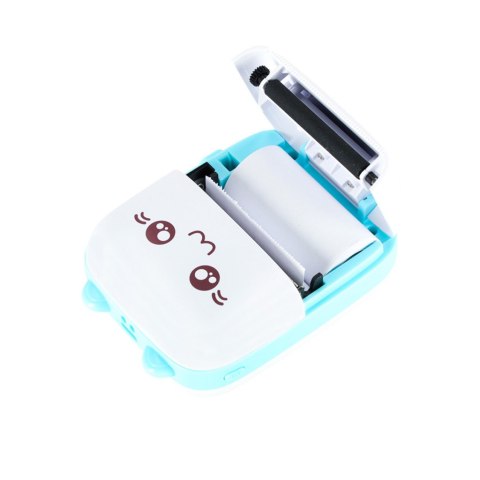 Kik Sp. z o. o. Sp. k. Drukotek drukarka mini termiczna do zdjęć notatek etykiet + kabel USB kotek kot niebieski Kik Sp. z o. o. Sp. k. Drukotek drukarka mini termiczna do zdjęć notatek etykiet + kabel USB kotek kot niebieski