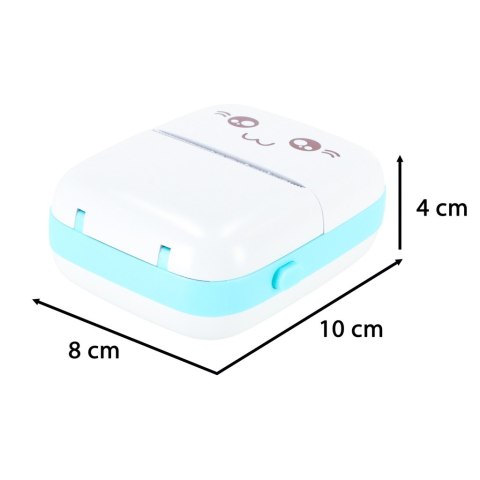 Kik Sp. z o. o. Sp. k. Drukotek drukarka mini termiczna do zdjęć notatek etykiet + kabel USB kotek kot niebieski Kik Sp. z o. o. Sp. k. Drukotek drukarka mini termiczna do zdjęć notatek etykiet + kabel USB kotek kot niebieski