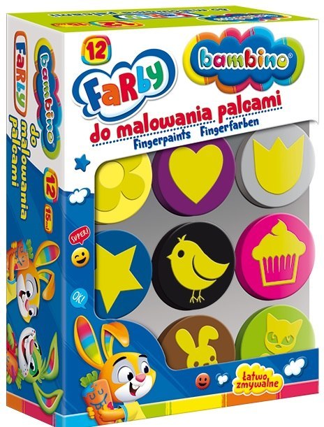 St. Majewski Sp. z o. o. Farby do malowania palcami Bambino 12 kolorów St. Majewski Sp. z o. o. Farby do malowania palcami Bambino 12 kolorów
