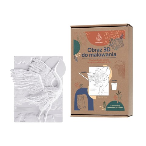 Youartgift Sp. z o. o. Kolorowanka gipsowa obraz do malowania 3D CANDELLANA żuraw zestaw farby i pędzle Youartgift Sp. z o. o. Kolorowanka gipsowa obraz do malowania 3D CANDELLANA żuraw zestaw farby i pędzle