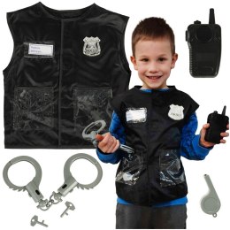 Kik Sp. z o. o. Sp. k. Kostium strój karnawałowy przebranie policjant kajdanki gwizdek zestaw 3-8 lat