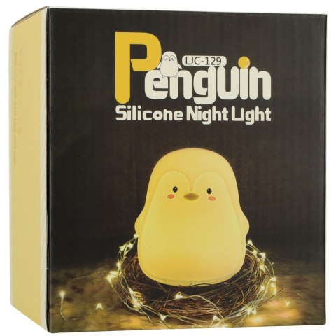 Lampka nocna dla dzieci silikonowa dotykowa miękka LED biała RGB pingwinek Kik Sp. z o. o. Sp. k. Lampka nocna dla dzieci silikonowa dotykowa miękka LED biała RGB pingwinek Kik Sp. z o. o. Sp. k.