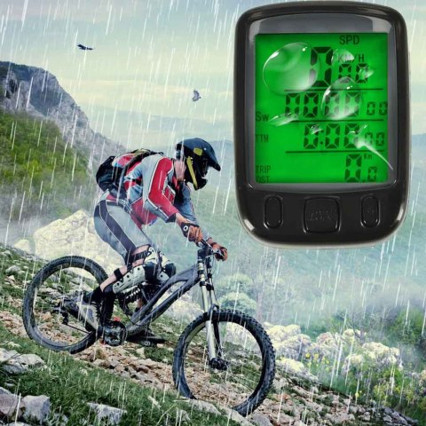 Kik Sp. z o. o. Sp. k. Licznik rowerowy RALLEX wodoodporny przewodowy prędkościomierz podświetlany 25w1 LCD Kik Sp. z o. o. Sp. k. Licznik rowerowy RALLEX wodoodporny przewodowy prędkościomierz podświetlany 25w1 LCD