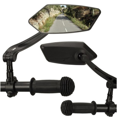 Kik Sp. z o. o. Sp. k. Lusterko rowerowe wsteczne podłużne na kierownicę regulowane 360 2szt Kik Sp. z o. o. Sp. k. Lusterko rowerowe wsteczne podłużne na kierownicę regulowane 360 2szt