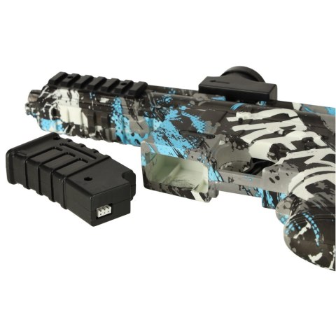 Kik Sp. z o. o. Sp. k. Pistolet na kulki żelowe wodne karabin niebieski zasilanie bateryjne USB 550szt. 7-8mm Kik Sp. z o. o. Sp. k. Pistolet na kulki żelowe wodne karabin niebieski zasilanie bateryjne USB 550szt. 7-8mm