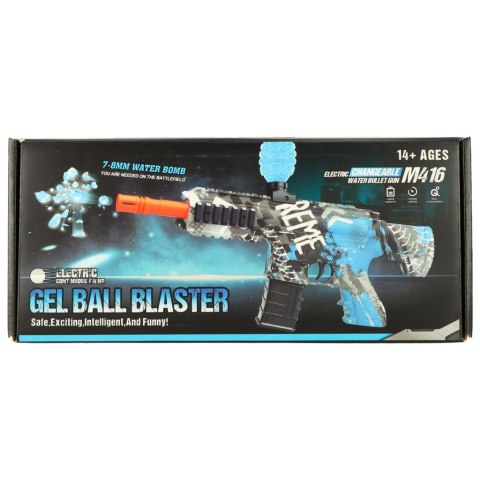 Kik Sp. z o. o. Sp. k. Pistolet na kulki żelowe wodne karabin niebieski zasilanie bateryjne USB 550szt. 7-8mm Kik Sp. z o. o. Sp. k. Pistolet na kulki żelowe wodne karabin niebieski zasilanie bateryjne USB 550szt. 7-8mm