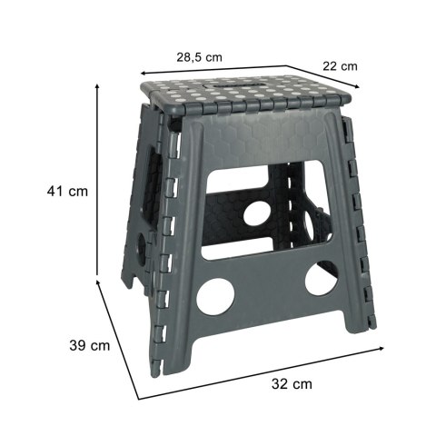 Stołek taboret składany antypoślizgowy 39cm ciemny szary Kik Sp. z o. o. Sp. k. Stołek taboret składany antypoślizgowy 39cm ciemny szary Kik Sp. z o. o. Sp. k.