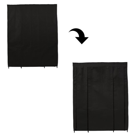 Szafa tekstylna materiałowa składana garderoba na ubrania XXL czarna Kik Sp. z o. o. Sp. k. Szafa tekstylna materiałowa składana garderoba na ubrania XXL czarna Kik Sp. z o. o. Sp. k.