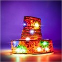 Wstążka ozdobna taśma LED 10m 100LED lampki choinkowe ozdoba świąteczna multikolor na baterie Kik Sp. z o. o. Sp. k.