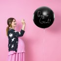 Balon Gender Reveal Chłopiec czy dziewczynka niebieskie konfetti 100cm Partydeco Sp. z o. o.