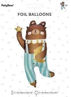 Balon foliowy Miś 55cm x 90cm Partydeco Sp. z o. o. Balon foliowy Miś 55cm x 90cm Partydeco Sp. z o. o.