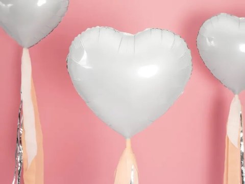 Balon foliowy Serce białe 45cm Partydeco Sp. z o. o. Balon foliowy Serce białe 45cm Partydeco Sp. z o. o.