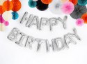 Balon foliowy dekoracja urodzinowa Happy Birthday srebrna 340cm x 35cm Partydeco Sp. z o. o.