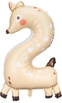 Balon foliowy urodzinowy cyfra "2" - Sarenka 50x88 cm Partydeco Sp. z o. o.