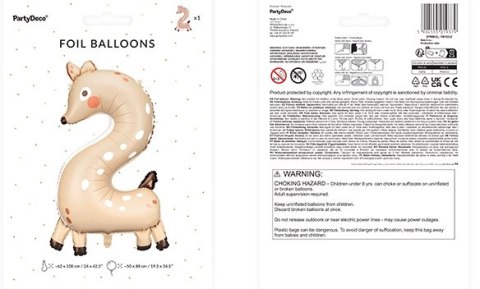 Balon foliowy urodzinowy cyfra "2" - Sarenka 50x88 cm Partydeco Sp. z o. o. Balon foliowy urodzinowy cyfra "2" - Sarenka 50x88 cm Partydeco Sp. z o. o.