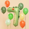 Balon foliowy urodzinowy cyfra "7" - Krokodyl 49x73 cm Partydeco Sp. z o. o.