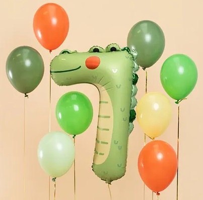 Balon foliowy urodzinowy cyfra "7" - Krokodyl 49x73 cm Partydeco Sp. z o. o. Balon foliowy urodzinowy cyfra "7" - Krokodyl 49x73 cm Partydeco Sp. z o. o.