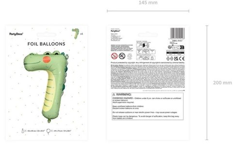 Balon foliowy urodzinowy cyfra "7" - Krokodyl 49x73 cm Partydeco Sp. z o. o. Balon foliowy urodzinowy cyfra "7" - Krokodyl 49x73 cm Partydeco Sp. z o. o.