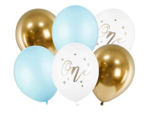Balony urodzinowe Pastel Light Blue biały złoty niebieski 30cm 6 sztuk Partydeco Sp. z o. o. Balony urodzinowe Pastel Light Blue biały złoty niebieski 30cm 6 sztuk Partydeco Sp. z o. o.