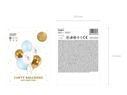 Balony urodzinowe Pastel Light Blue biały złoty niebieski 30cm 6 sztuk Partydeco Sp. z o. o. Balony urodzinowe Pastel Light Blue biały złoty niebieski 30cm 6 sztuk Partydeco Sp. z o. o.