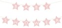 Baner napis na baby shower gwiazdki jasnoróżowe 290cm x 16,5cm Partydeco Sp. z o. o.