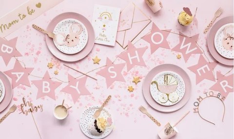 Baner napis na baby shower gwiazdki jasnoróżowe 290cm x 16,5cm Partydeco Sp. z o. o. Baner napis na baby shower gwiazdki jasnoróżowe 290cm x 16,5cm Partydeco Sp. z o. o.
