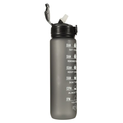 Butelka na wodę bidon ze słomką uchwytem miarką motywacyjną na siłownię BPA free Tritan 1l czarna Kik Sp. z o. o. Sp. k. Butelka na wodę bidon ze słomką uchwytem miarką motywacyjną na siłownię BPA free Tritan 1l czarna Kik Sp. z o. o. Sp. k.