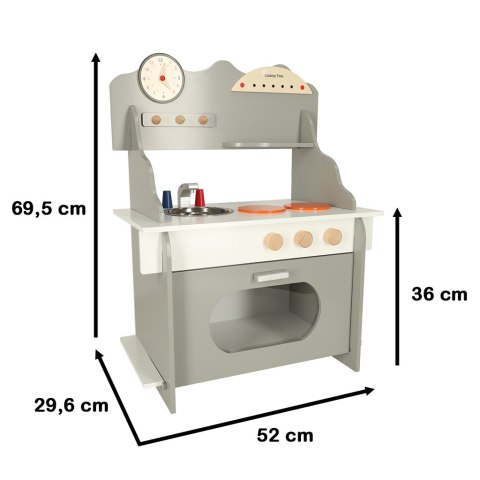 Kuchnia dla dzieci drewniana MDF piekarnik garnki akcesoria 70cm Kik Sp. z o. o. Sp. k. Kuchnia dla dzieci drewniana MDF piekarnik garnki akcesoria 70cm Kik Sp. z o. o. Sp. k.