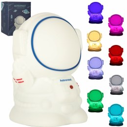 Lampka nocna dla dzieci silikonowa dotykowa miękka 8 LED USB RGB biała astronauta Kik Sp. z o. o. Sp. k.