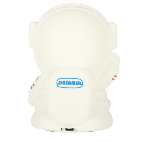 Kik Sp. z o. o. Sp. k. Lampka nocna dla dzieci silikonowa dotykowa miękka 8 LED USB RGB biała astronauta Kik Sp. z o. o. Sp. k. Lampka nocna dla dzieci silikonowa dotykowa miękka 8 LED USB RGB biała astronauta
