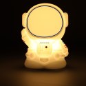 Kik Sp. z o. o. Sp. k. Lampka nocna dla dzieci silikonowa dotykowa miękka 8 LED USB RGB biała astronauta