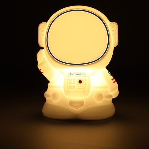 Kik Sp. z o. o. Sp. k. Lampka nocna dla dzieci silikonowa dotykowa miękka 8 LED USB RGB biała astronauta Kik Sp. z o. o. Sp. k. Lampka nocna dla dzieci silikonowa dotykowa miękka 8 LED USB RGB biała astronauta