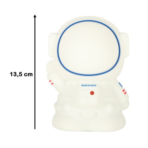 Kik Sp. z o. o. Sp. k. Lampka nocna dla dzieci silikonowa dotykowa miękka 8 LED USB RGB biała astronauta Kik Sp. z o. o. Sp. k. Lampka nocna dla dzieci silikonowa dotykowa miękka 8 LED USB RGB biała astronauta
