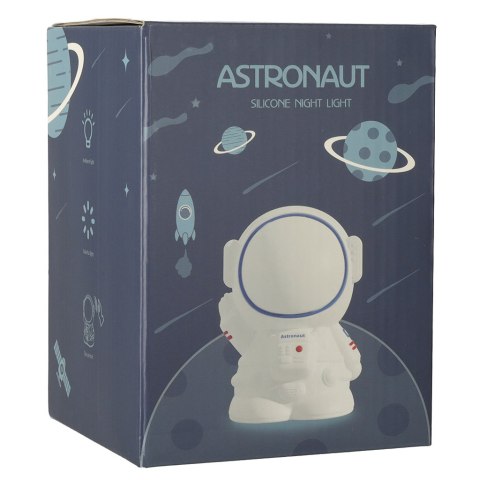 Kik Sp. z o. o. Sp. k. Lampka nocna dla dzieci silikonowa dotykowa miękka 8 LED USB RGB biała astronauta Kik Sp. z o. o. Sp. k. Lampka nocna dla dzieci silikonowa dotykowa miękka 8 LED USB RGB biała astronauta