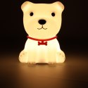 Lampka nocna dla dzieci silikonowa dotykowa miękka 8 LED USB RGB biała piesek Kik Sp. z o. o. Sp. k.