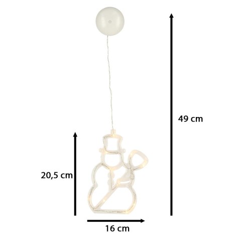 Lampki LED wisząca dekoracja świąteczna okna bałwanek 49cm przyssawka 10 LED Kik Sp. z o. o. Sp. k. Lampki LED wisząca dekoracja świąteczna okna bałwanek 49cm przyssawka 10 LED Kik Sp. z o. o. Sp. k.