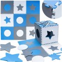 Kik Sp. z o. o. Sp. k. Mata edukacyjna piankowa puzzle szara niebieska 60 x 60 cm 9 elementów