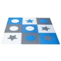 Kik Sp. z o. o. Sp. k. Mata edukacyjna piankowa puzzle szara niebieska 60 x 60 cm 9 elementów