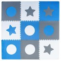 Kik Sp. z o. o. Sp. k. Mata edukacyjna piankowa puzzle szara niebieska 60 x 60 cm 9 elementów