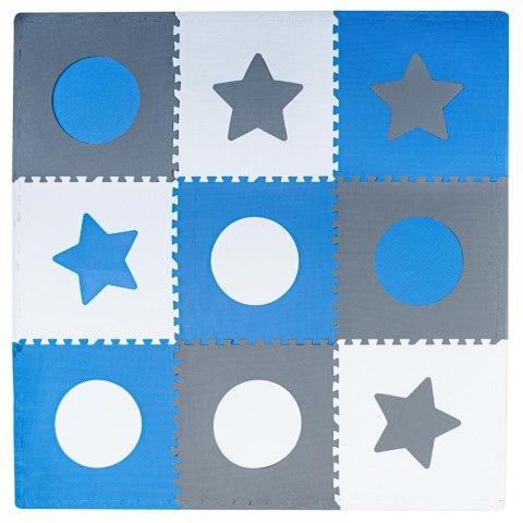Kik Sp. z o. o. Sp. k. Mata edukacyjna piankowa puzzle szara niebieska 60 x 60 cm 9 elementów Kik Sp. z o. o. Sp. k. Mata edukacyjna piankowa puzzle szara niebieska 60 x 60 cm 9 elementów