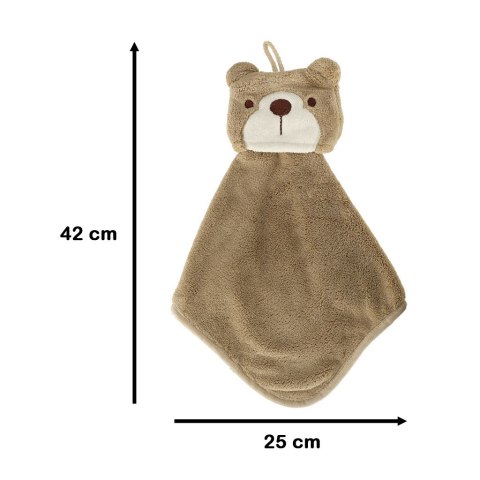 Kik Sp. z o. o. Sp. k. Ręcznik ręczniczek do rąk dla dzieci do przedszkola 42x25cm brązowy miś Kik Sp. z o. o. Sp. k. Ręcznik ręczniczek do rąk dla dzieci do przedszkola 42x25cm brązowy miś