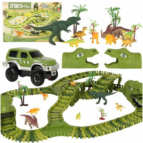 Kik Sp. z o. o. Sp. k. Tor wyścigowy dinozaury samochody XXL TRACK 240 elementów Kik Sp. z o. o. Sp. k. Tor wyścigowy dinozaury samochody XXL TRACK 240 elementów